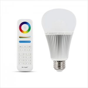 9W A19 MiLight RGB+Tunable White LED Light Bulb - RF Remote Optional - Hubless - 60W Equivalent - 850 Lumens