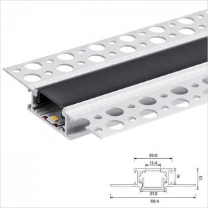 69x13mm Aluminum LED Drywall Recessed Profile Channel - ALU-TW6913 Series
