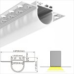 A110R Series 66*28mm LED Strip Channel - Architectural gypsum ceiling plaster recessed mounted drywall aluminium profiles with round cover