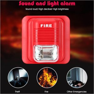 Security Siren Fire Strobe - Sound-light Fire Alarm - 12V/24V