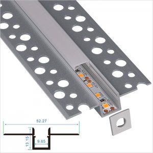C096 Series 52x13mm LED Strip Channel - Slim Size Architectural Gypsum Plaster Aluminum Profile for LED Strip