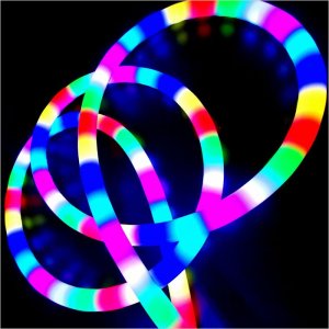 360 Degree Round Type Digital Pixel RGB LED Neon Flex - Color Changing Neon Strip Light - 12V/24V - IP67 Waterproof