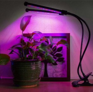 20W 5 Dimmable Levels Dual Heads Grow Light For Indoor Plants Flexible Desk Lamp