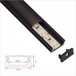 C020-B Series 17x7mm LED Strip Channel - Black Color Surface LED Aluminum Profile