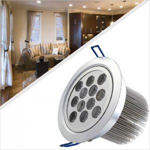 LED Recessed Light Fixture - Aimable and Dimmable - Ultra Bright (12W) - 5.22" - 1100 Lumens
