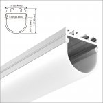 A111R Series 26*28mm LED Strip Channel - Surface mounted aluminium profile for led strip with round cover