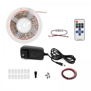 White LED Strip Lighting Kit - 5m Under Cabinet LED Tape Light - Wireless RF Controller - 150 lm/ft