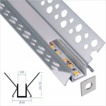 C092 Series 10x24mm LED Strip Channel - Architectural Gypsum Plaster Aluminum LED Profile For Inside Wall Dorner