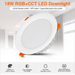 18W WiFi Smart LED Recessed Light Fixture - RGB+CCT LED Downlight - Smartphone Compatible - RF Remote Optional