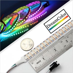 1m WS2812B Digital RGB LED Strip Light - 144 LEDs/m - Addressable Color-Chasing LED Tape Light - 5V - IP20