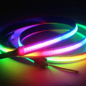 1m High Density Digital COB RGB LED Strip Light - 240 LEDs/m - Addressable Color-Chasing COB LED Tape Light - 5V - IP20