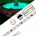 5m WS2811 Digital RGB LED Strip Light - 18 LEDs/ft - Addressable Color-Chasing LED Tape Light - 12V - IP67 Waterproof
