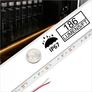 5m White LED Side Emitting Strip Light - 12V - Weatherproof IP67