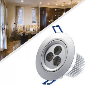 LED Recessed Light Fixture - Aimable and Dimmable - Ultra Bright (3W) - 3.54" - 270 Lumens
