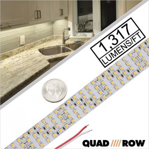 2835 White High-CRI LED Strip Light - Bright Quad Row LED Tape Light - 24V - IP20 - 1,317 lm/ft