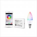 4W MiBoxer WiFi Smart LED Candelabra Bulb - RGB+Tunable White - Smartphone Compatible - 30W Equivalent - 300 Lumens - With WIFI Hub