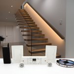 SmartBrightLEDs Motion Sensor Hand Railing Light Kit KMG-45, 16.4FT Warm White 3000K Cuttable LED Strip Light for Indoor LED Stair Lighting
