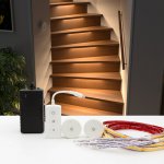 Smart Bright LEDs Wireless Remote Control LED Step Light LED Stair Lighting Kit KMG-8497, On/Off Dimmable Timmer Tuya App Control Vioce Control, Suitable for 20~50in Width Indoor Staircase