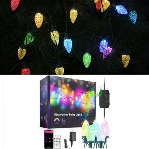 C9 Christmas Lights - Multi Color BLE-C9 Candle Globe String Light Set - Bluetooth Smartphone App Controlled