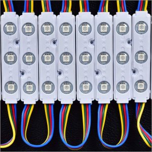 Color Changing RGB LED Modules - Linear Modules w/ 3 SMD LEDs - Waterproof IP67 for Outdoor Led StoreFront Signage Lighting - 20PCS