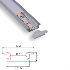 C001 Series 18x7mm LED Strip Channel - Recessed PC Cover Led Aluminum Extrusion