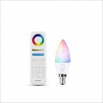 4W RGB+Tunable White LED Candelabra Bulb - RF Remote Optional - Hubless - 30W Equivalent - 300 Lumens