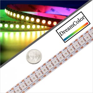 1m WS2815 Digital RGB LED Strip Light - 144 LEDs/m - Addressable Color-Chasing LED Tape Light - 12V - IP20