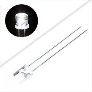 5mm Cylindrical Flat Top Cool White LED - 7650K - T1 3/4 LED w/ 120 Degree Viewing Angle