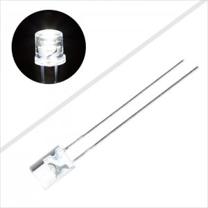5mm Cylindrical Flat Top Cool White LED - 7650K - T1 3/4 LED w/ 120 Degree Viewing Angle