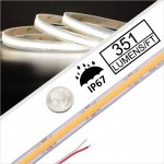 5m White COB/FOB LED Strip Light - High Density Waterproof LED Tape Light - 24V - IP67