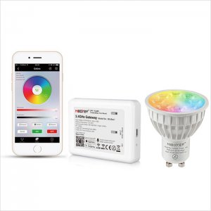 GU10 MiBoxer Wi-Fi Smart LED Light Bulb - RGB+Tunable White - Smartphone Compatible - 4-Watt (40-Watt Equivalent)