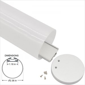 Round Shape 60mm Suspended LED Profile Housing For LED Strip Lights Installations - LED Linear Pendant Lights - LT60 Series