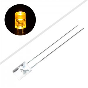 5mm Cylindrical Flat Top Yellow LED - 587 nm - T1 3/4 LED w/ 120 Degree Viewing Angle