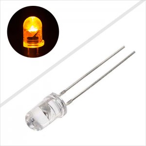 5mm Super Bright Yellow LED - 595 nm - T1 3/4 LED w/ 30 Degree Viewing Angle