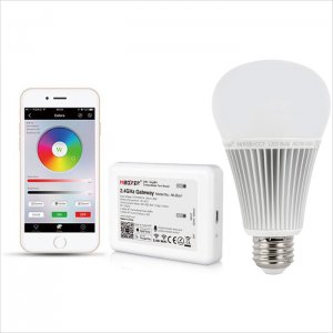 9W A19 MiBoxer Wi-Fi Smart LED Light Bulb - RGB+Tunable White - Alexa/Google Assistant/Smartphone Compatible - 60W Equivalent - 850 Lumens