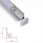 C003B Series 16x16mm LED Strip Channel - Aluminum Corner LED Profile With Square Cover