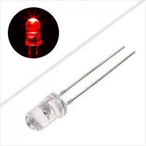 5mm Red LED - 645nm - T1 3/4 Through Hole LED w/ 15 Degree Viewing Angle