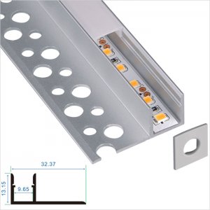 C094 Series 10x13mm LED Strip Channel - Single Flank Architectural Gypsum Plaster Aluminum LED Profile