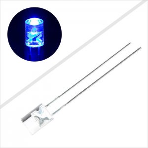 5mm Cylindrical Flat Top Blue LED - 470 nm - T1 3/4 LED w/ 120 Degree Viewing Angle