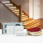 Smart Bright LEDs Synchronized Style LED Stair Lighting Complete Set KMG-6589, 40in Length Cuttable Tunable White LED Strip Light Suitable for 20~50in Width Indoor Staircase
