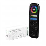 MiBoxer Color-Changing RGB+Tunable White LED Controller with RF Remote - Wi-Fi/Smartphone Compatible - 6 Amps/Channel - Black