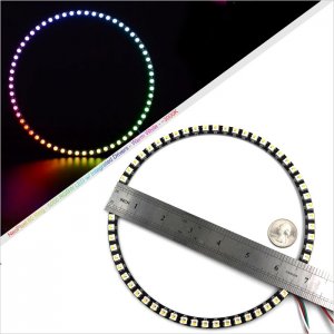 NeoPixel Ring 60 LEDs - Smart 5050 RGBW LED w/ Integrated Drivers - Warm White - ~3500K