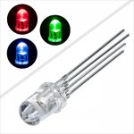 5mm Clear Tri-Color LED - RGB T1 3/4 LED w/ 15 Degree Viewing Angle