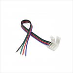 Solderless Clamp On Pigtail Adapter for 10mm RGB LED Light strips - 6"