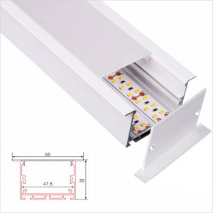 C081-WB Series 35*65mm LED Strip Channel - Big Size Suspended White /Black LED Profile with Milky Cover