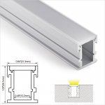 A034 Series 21x26mm LED Strip Channel - High Thickness PC Diffuser Waterproof LED Profile for Floor