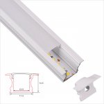 C010-W Series 17.5x14.5mm LED Strip Channel - White Color Recessed Slim Aluminum LED Profile with PC Cover