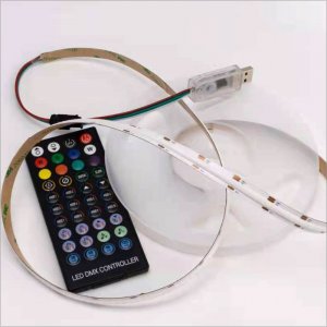 1m Digital RGB COB LED Strip Light Kit - Single Addressable Color-Chasing COB LED Tape Light - 5V - IP20