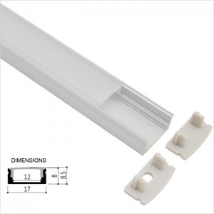17x08mm Surface Mount LED Strip Channel For Flexible Light Strip Installations - Universal - LS1708 Series