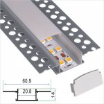 C095 Series 21x14mm LED Strip Channel - Architectural Gypsum Plaster Aluminum LED Profile For Double Row LED Strip